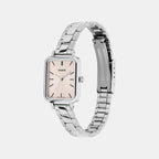 Women Quartz Pink Dial Analog Stainless Steel Watch A2329