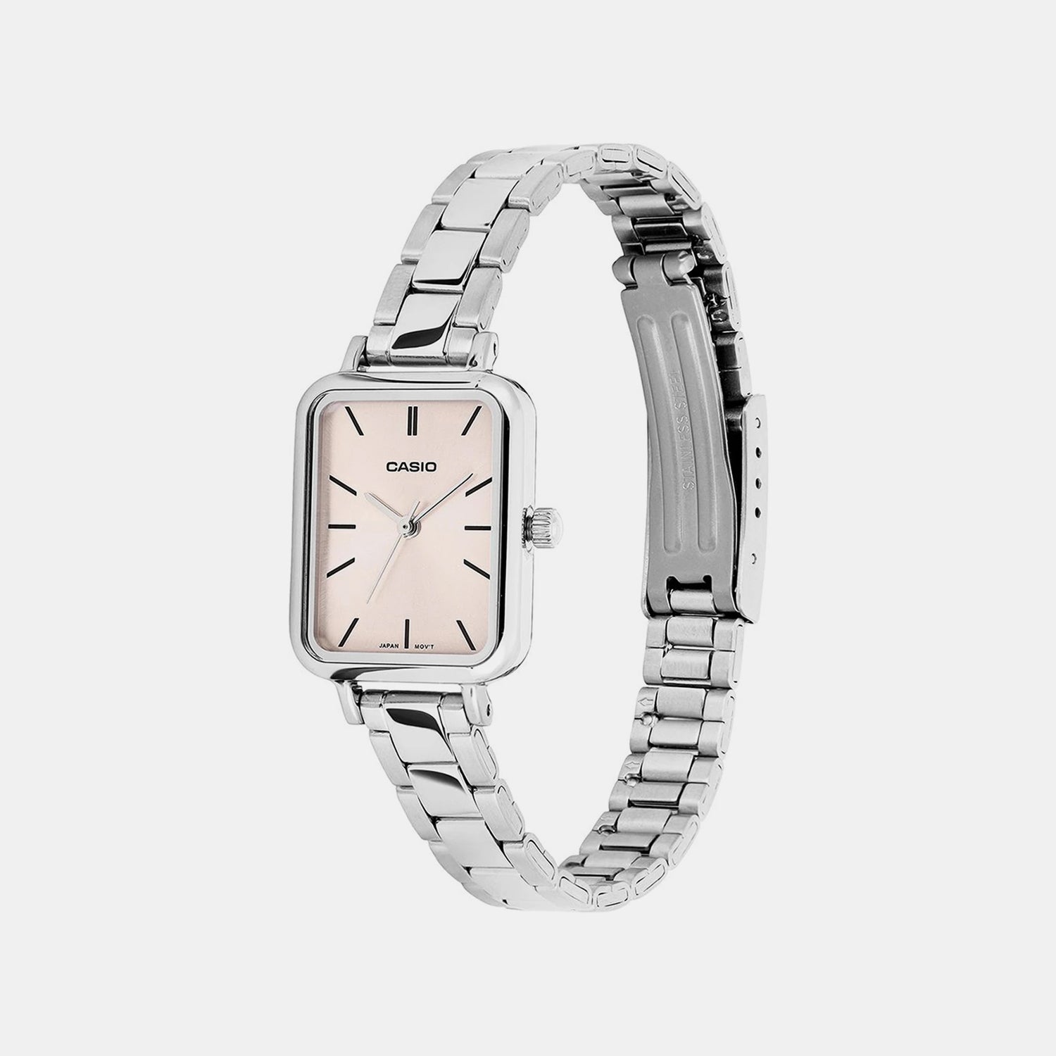 Women Quartz Pink Dial Analog Stainless Steel Watch A2329