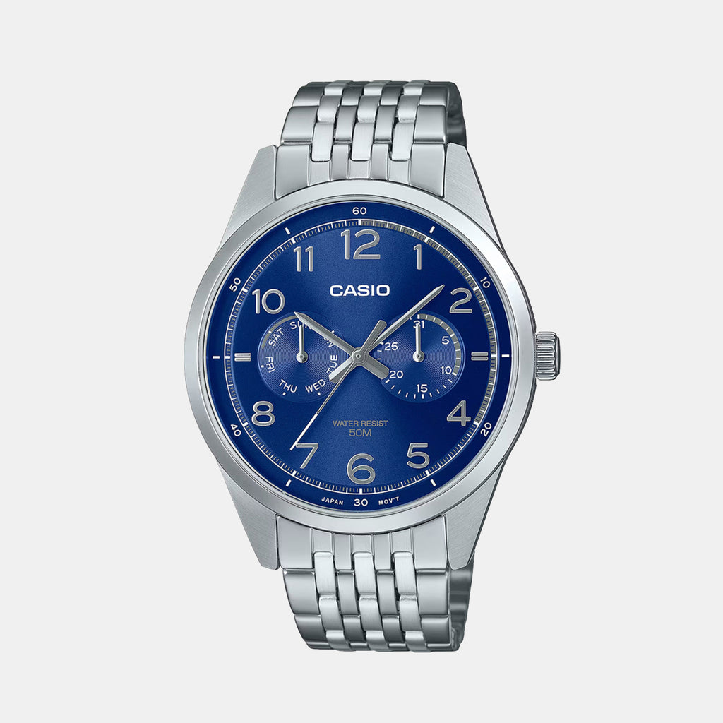 Enticer Men Quartz Blue Dial Analog Stainless Steel Watch A2331