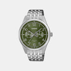Enticer Men Quartz Green Dial Multi-Function Stainless Steel Watch A2332