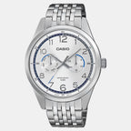 Enticer Men Quartz White Dial Multi-Function Stainless Steel Watch A2333