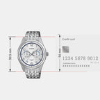 Enticer Men Quartz White Dial Multi-Function Stainless Steel Watch A2333
