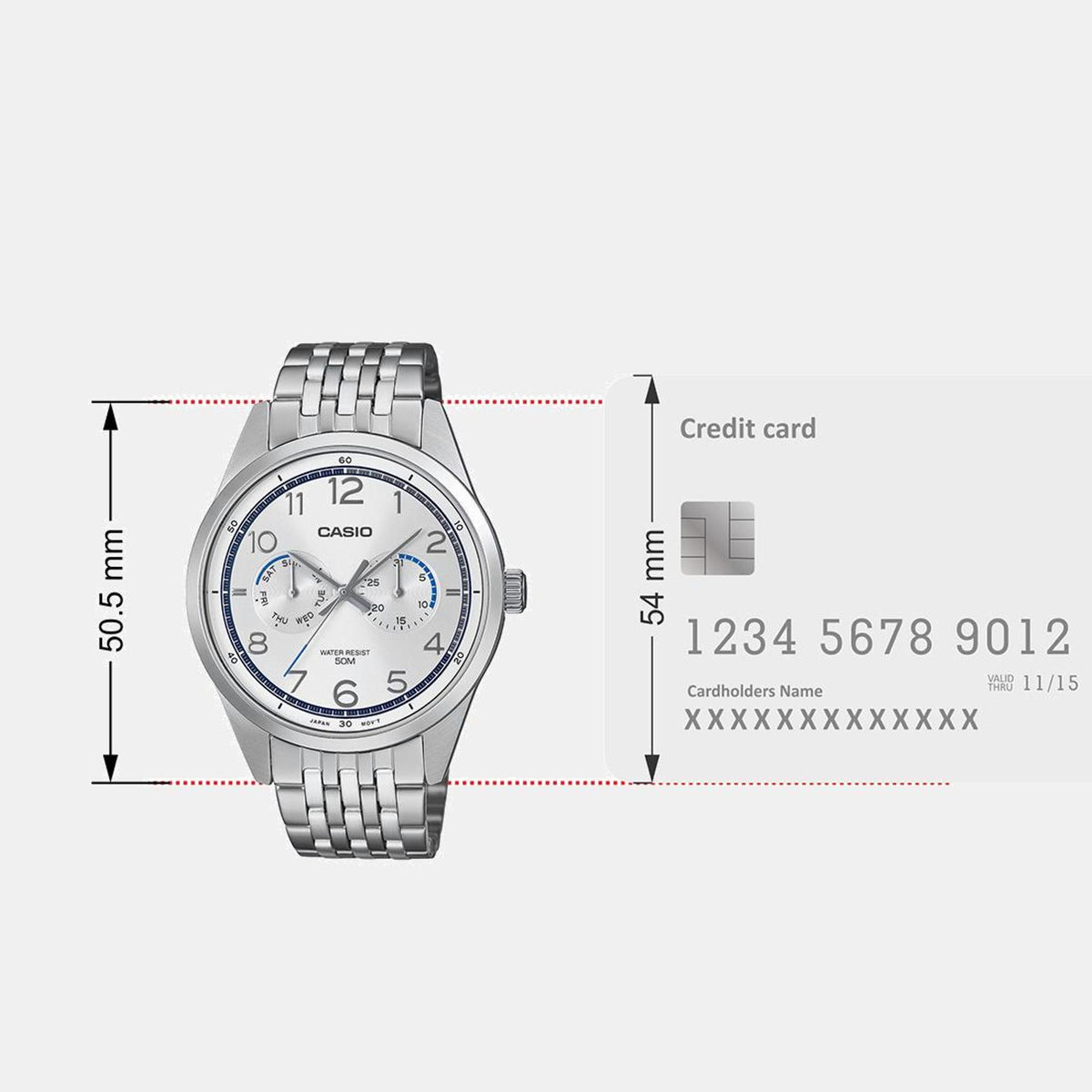 Enticer Men Quartz White Dial Multi-Function Stainless Steel Watch A2333