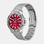 Enticer Men Quartz Red Dial Analog Stainless Steel Watch A2338