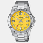 Enticer Men Quartz Yellow Dial Analog Stainless Steel Watch A2340