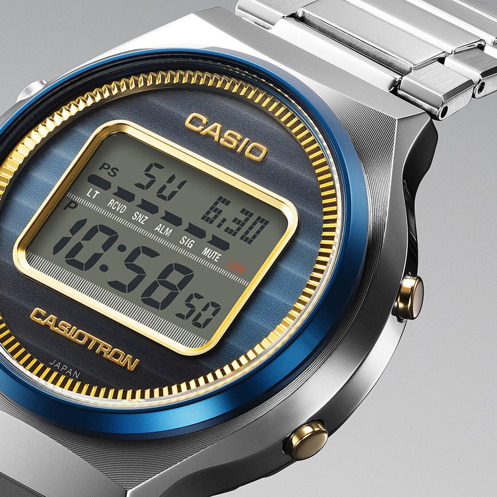 Enticer Men Quartz Blue Dial Digital Stainless Steel Watch A2341