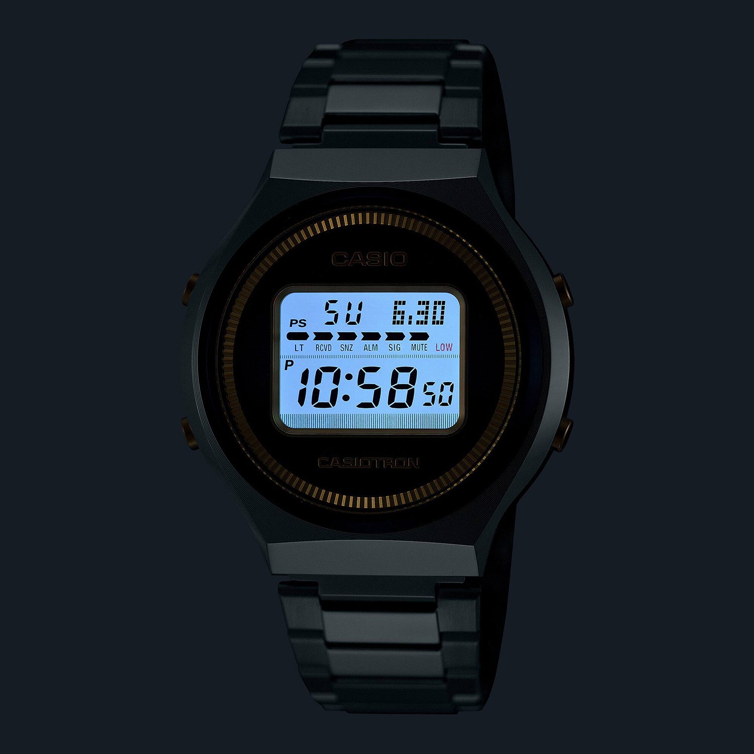 Enticer Men Quartz Blue Dial Digital Stainless Steel Watch A2341