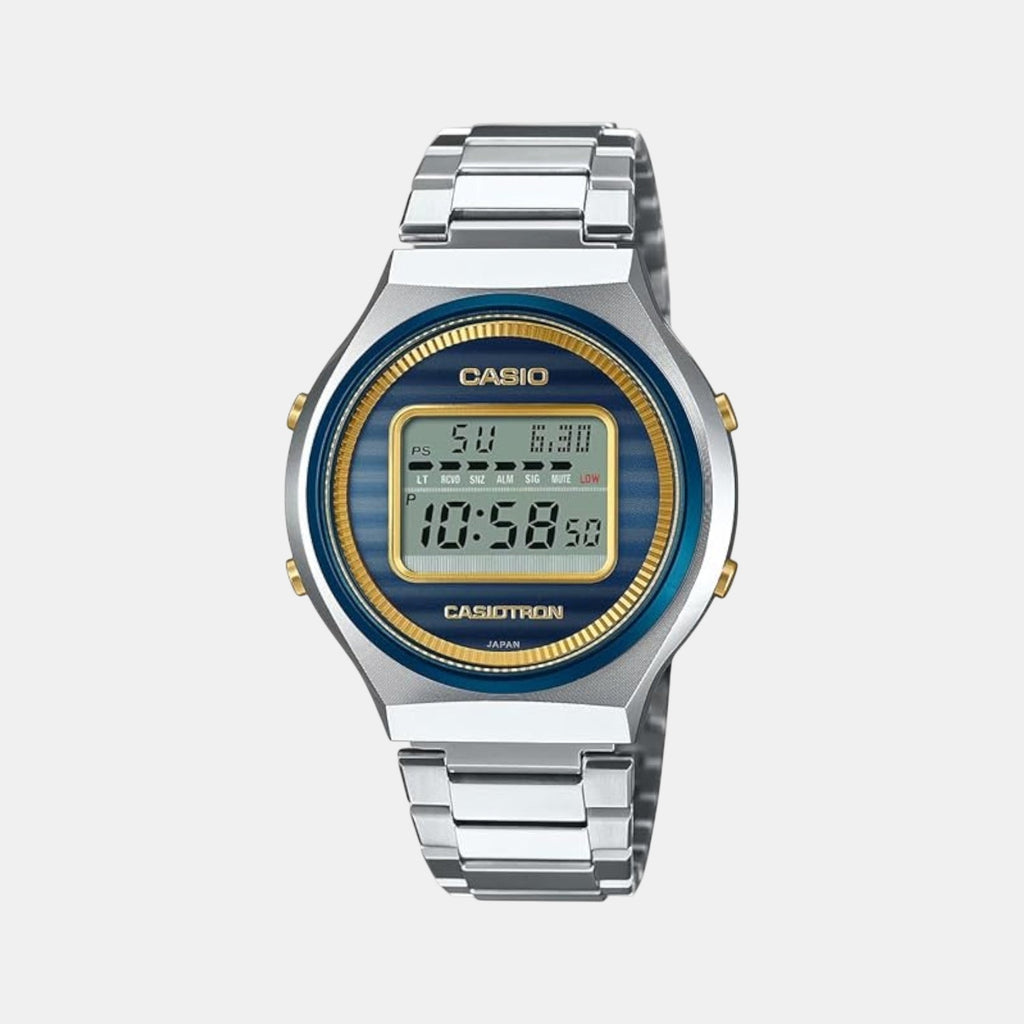 Enticer Men Quartz Blue Dial Digital Stainless Steel Watch A2341