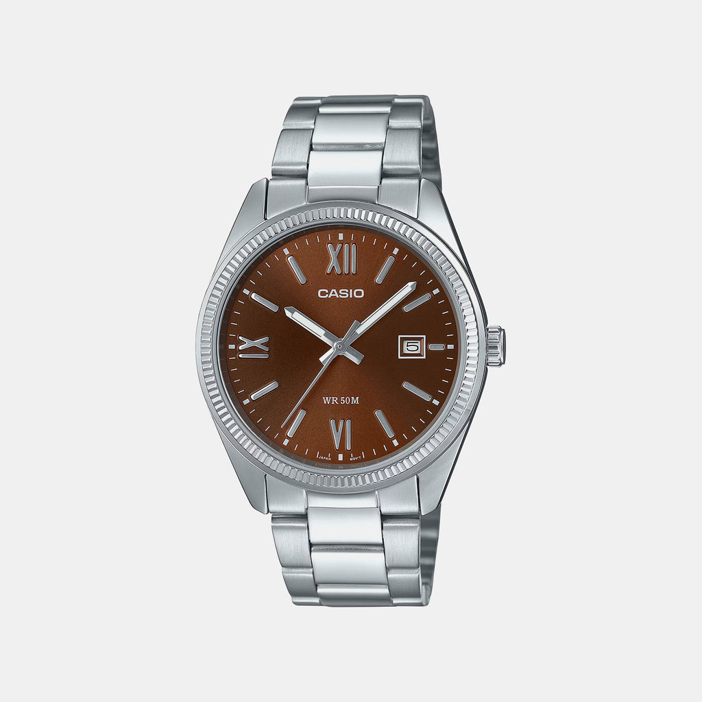 Enticer Men Quartz Brown Dial Analog Stainless Steel Watch A2342