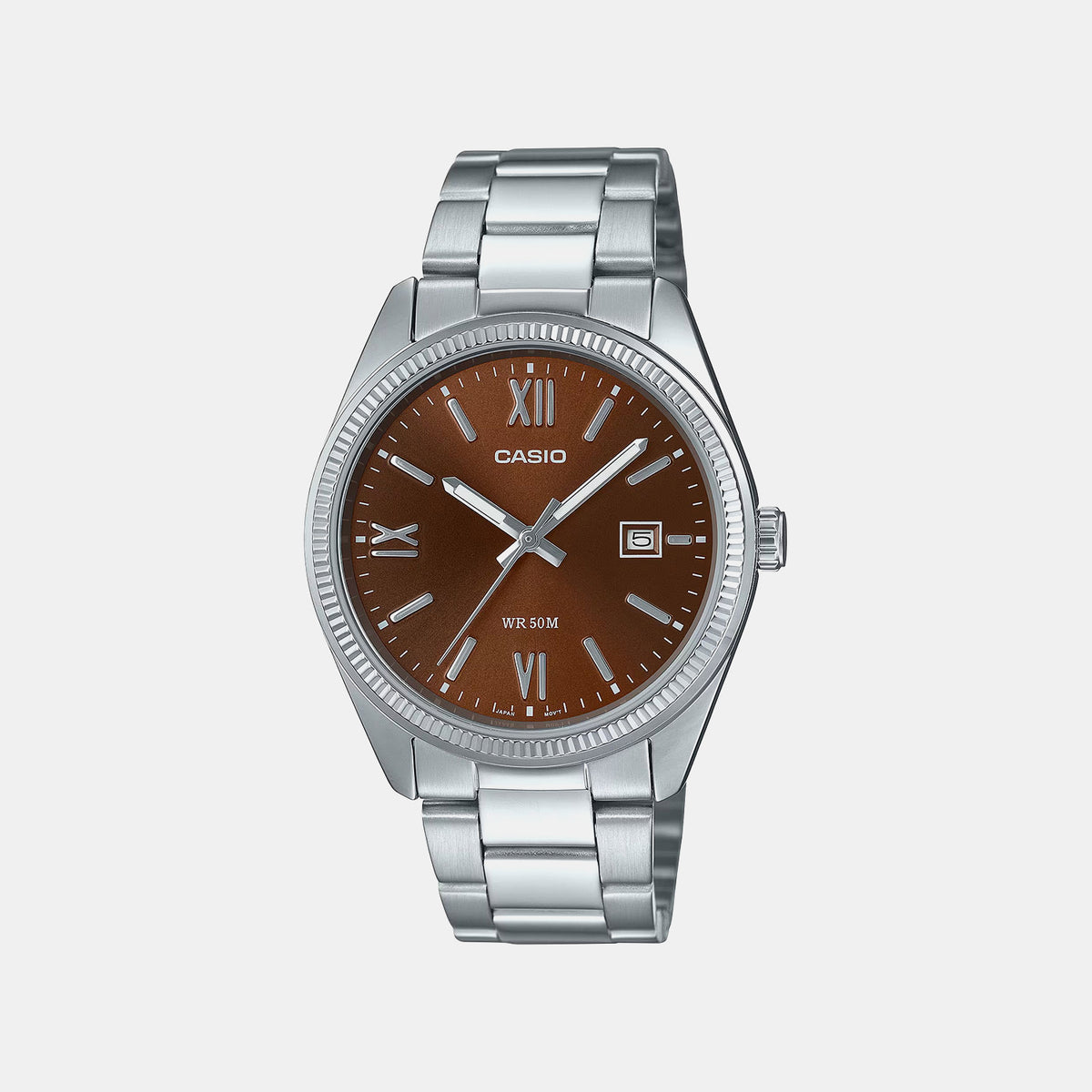 Enticer Men Quartz Brown Dial Analog Stainless Steel Watch A2342