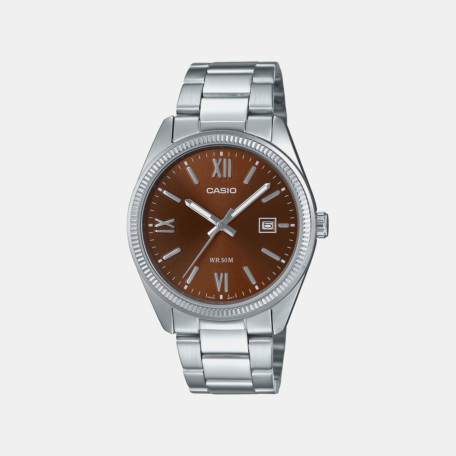 Enticer Men Quartz Brown Dial Analog Stainless Steel Watch A2342