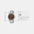 Enticer Men Quartz Brown Dial Analog Stainless Steel Watch A2342