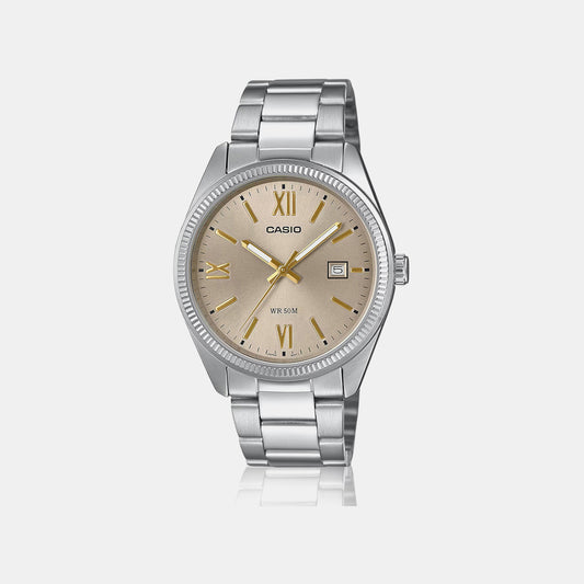 Enticer Men Quartz Beige Dial Analog Stainless Steel Watch A2343