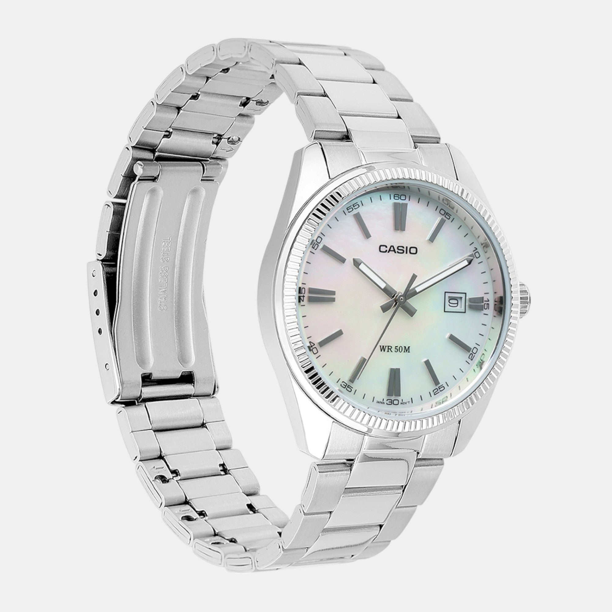 Enticer Men Quartz White Dial Analog Stainless Steel Watch A2344