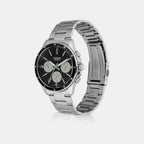 Enticer Men Quartz Black Dial Multi-Function Stainless Steel Watch A2345
