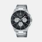 Enticer Men Quartz Black & White Dial Multi-Function Stainless Steel Watch A2345