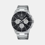 Enticer Men Quartz Black & White Dial Multi-Function Stainless Steel Watch A2345