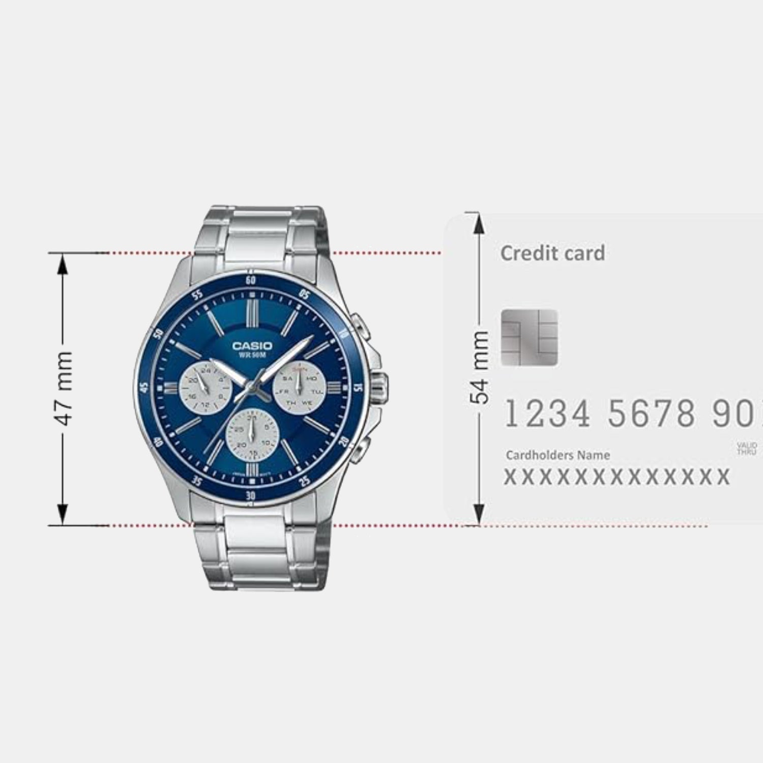 Enticer Men Quartz Blue Dial Multi-Function Stainless Steel Watch A2346