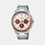 Enticer Men Quartz Cream Dial Multi-Function Stainless Steel Watch A2347