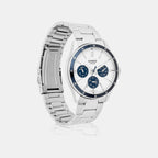 Enticer Men Quartz Blue Dial Multi-Function Stainless Steel Watch A2348