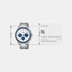Enticer Men Quartz Blue Dial Multi-Function Stainless Steel Watch A2348