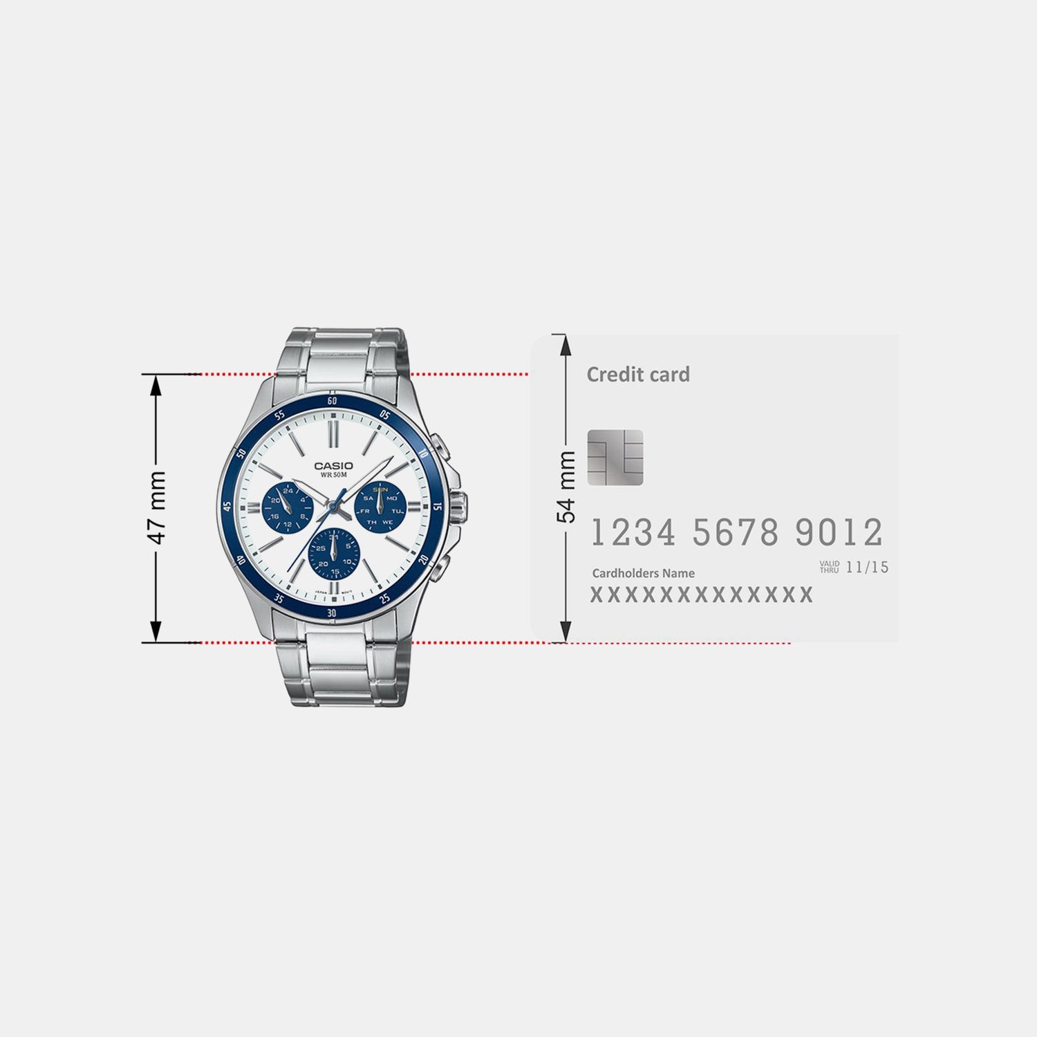 Enticer Men Quartz Blue Dial Multi-Function Stainless Steel Watch A2348