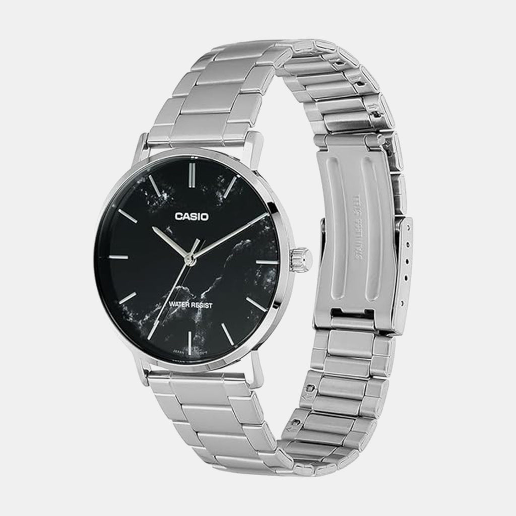Enticer Men Quartz Black Dial Analog Stainless Steel Watch A2349