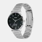 Enticer Men Quartz Black Dial Analog Stainless Steel Watch A2349
