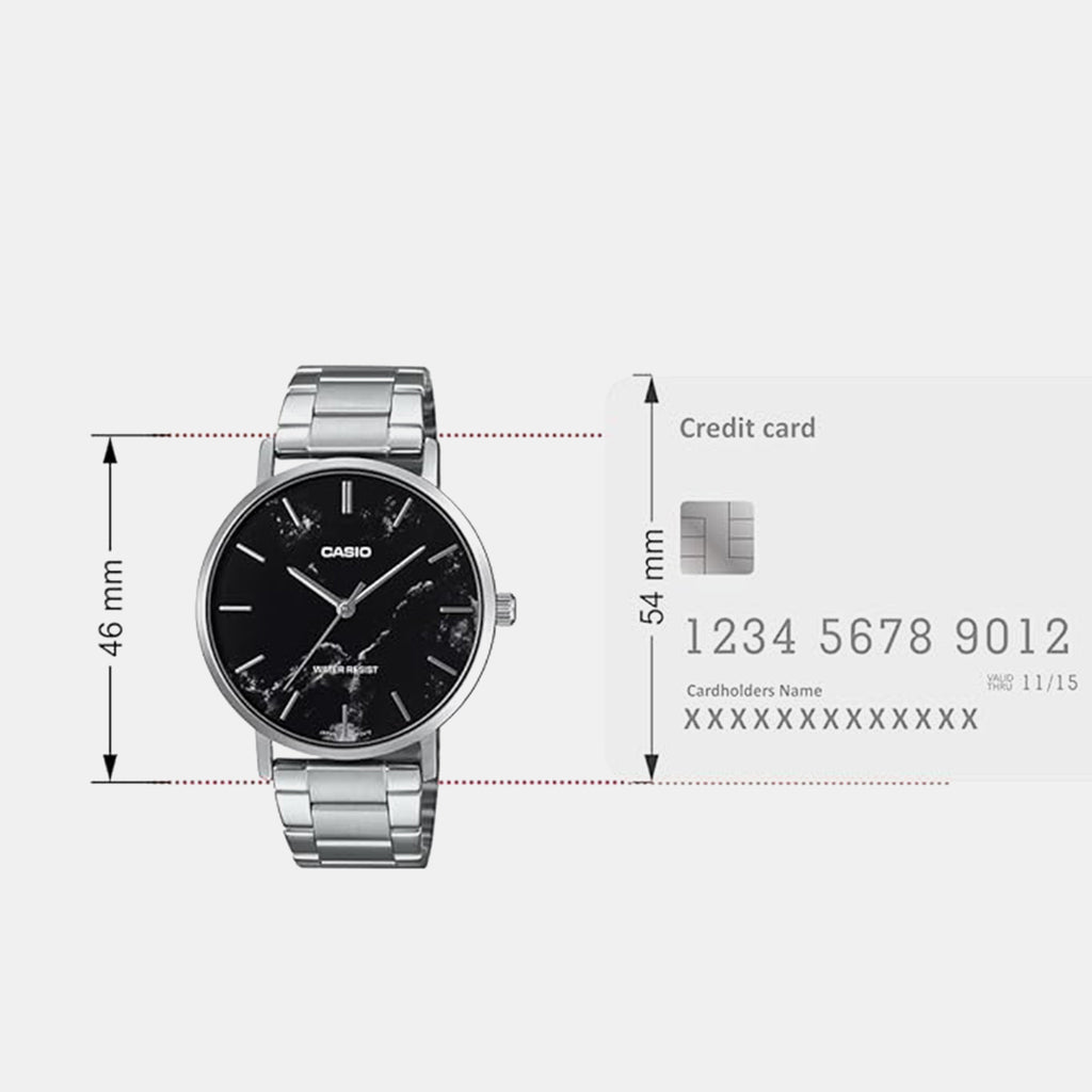 Enticer Men Quartz Black Dial Analog Stainless Steel Watch A2349
