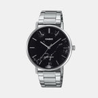 Enticer Men Quartz Black Dial Analog Stainless Steel Watch A2349