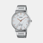 Enticer Men Quartz White Dial Analog Stainless Steel Watch A2350