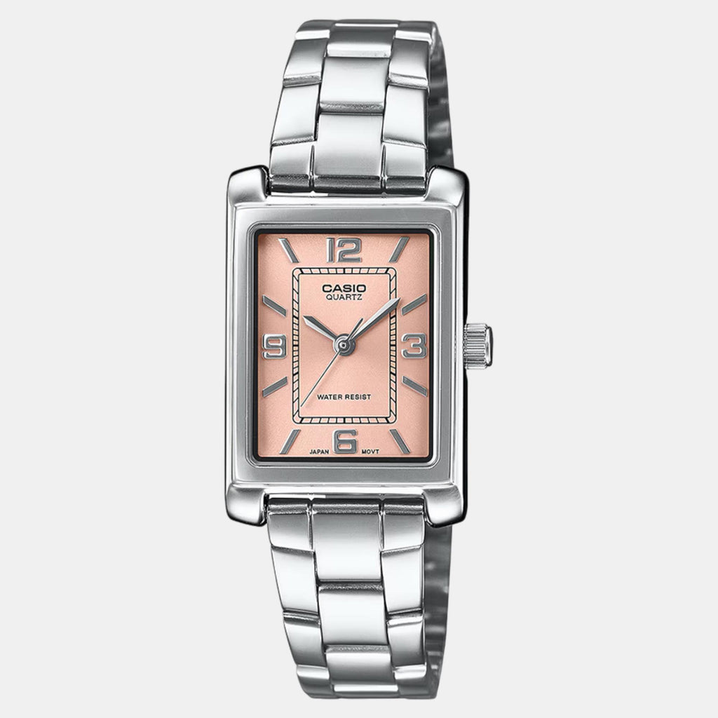 Enticer Women Quartz Peach Dial Analog Stainless Steel Watch A2355