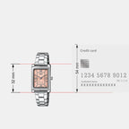 Enticer Women Quartz Peach Dial Analog Stainless Steel Watch A2355