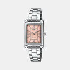 Enticer Women Quartz Peach Dial Analog Stainless Steel Watch A2355