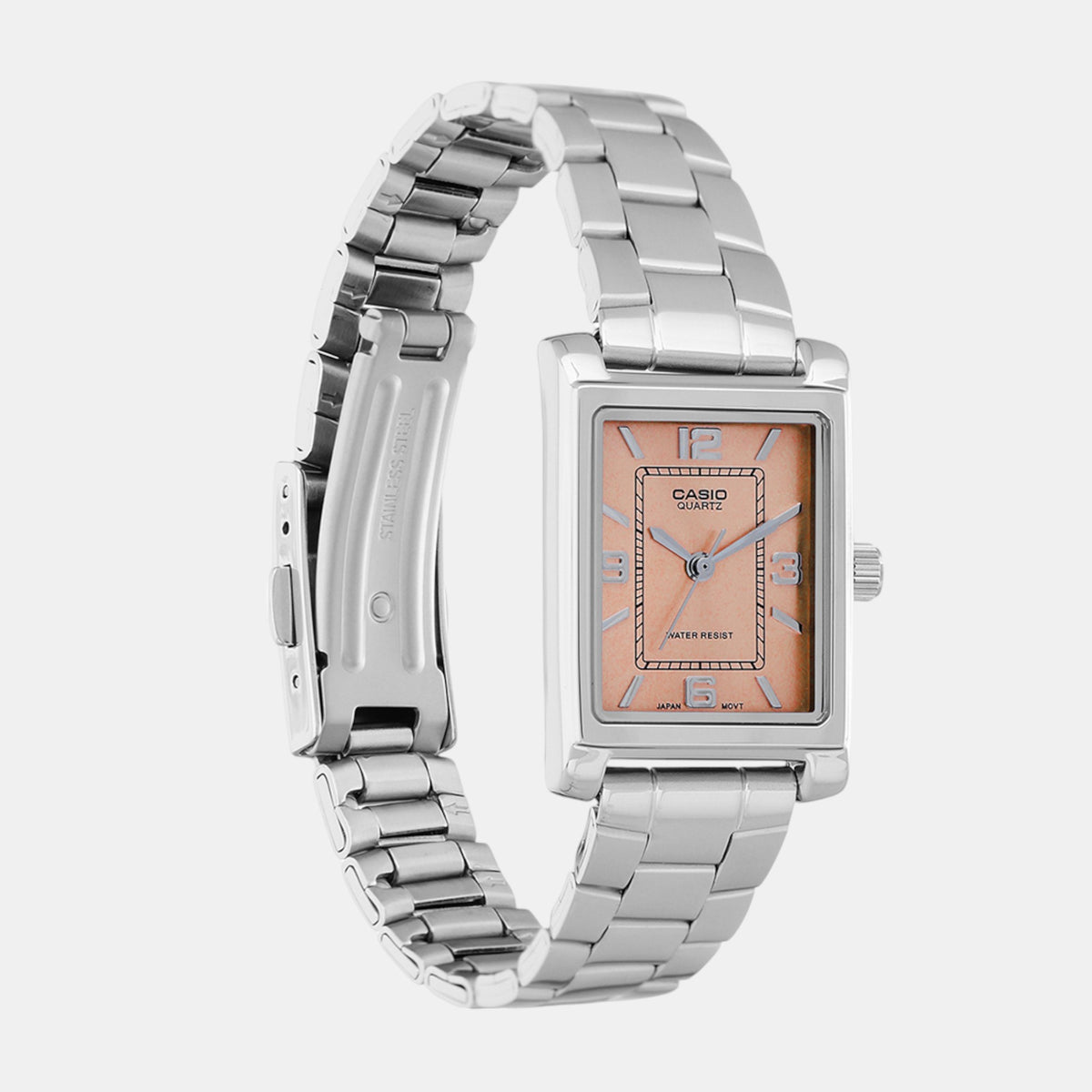 Enticer Women Quartz Peach Dial Analog Stainless Steel Watch A2355