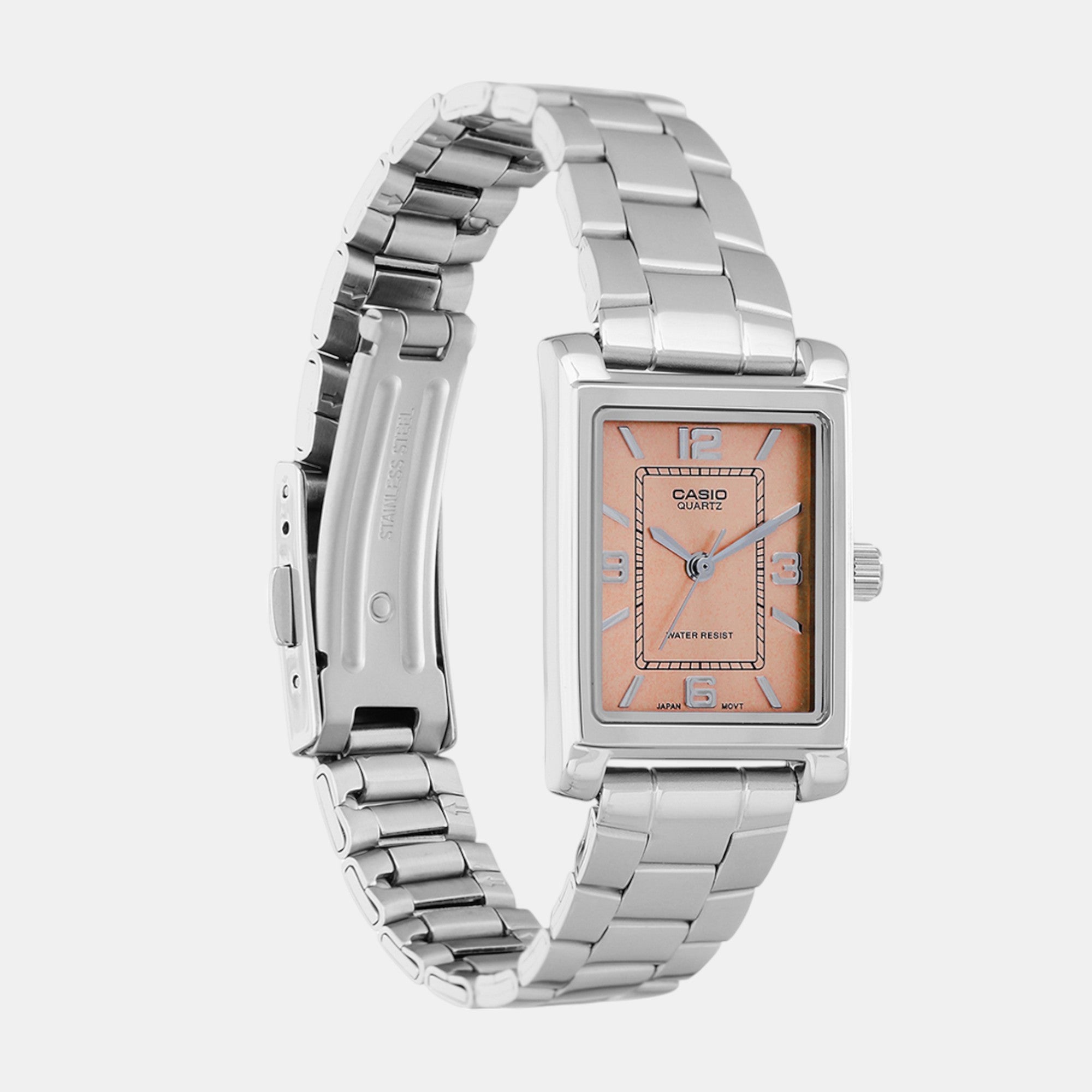 Enticer Women Quartz Peach Dial Analog Stainless Steel Watch A2355