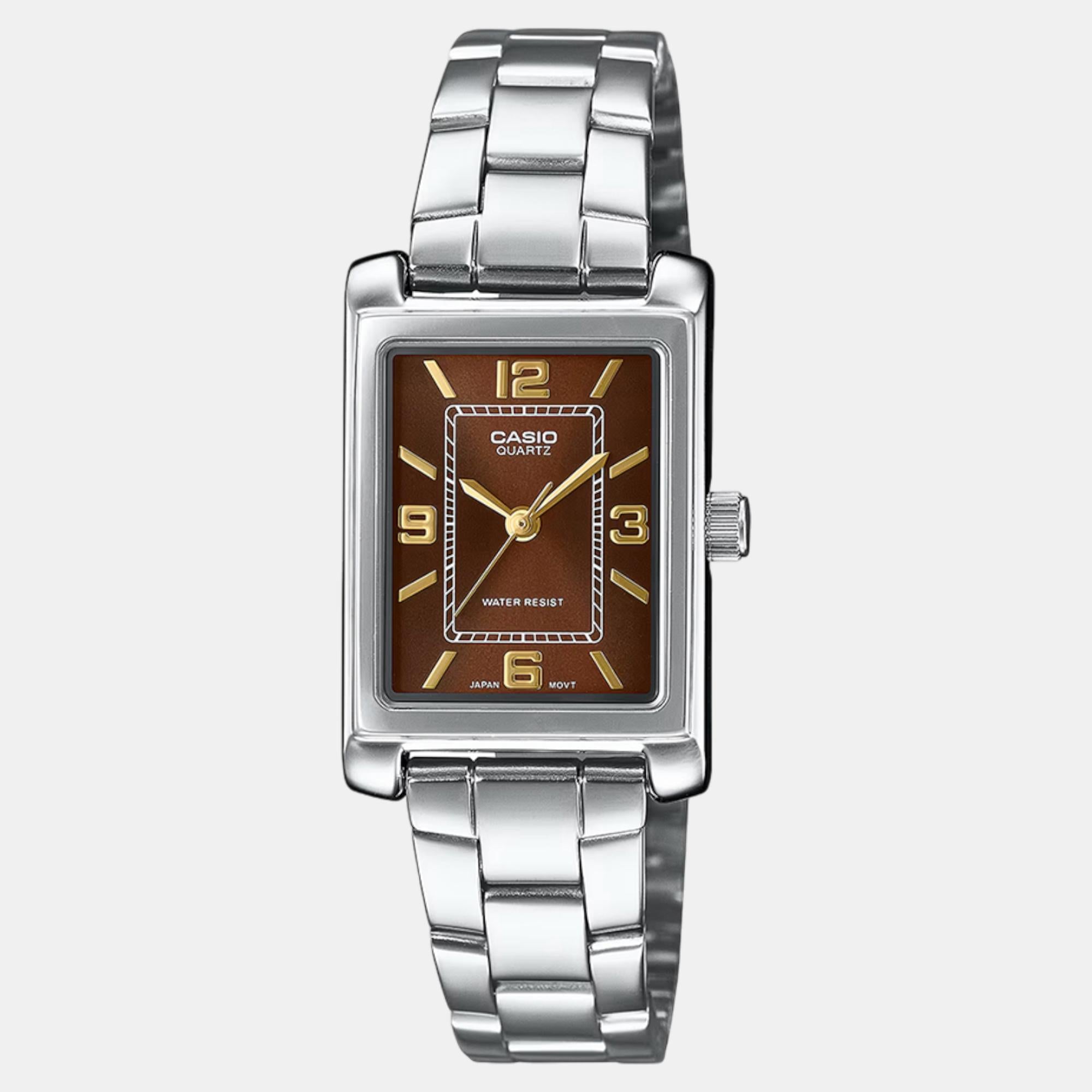 Enticer Women Quartz Brown Dial Analog Stainless Steel Watch A2356