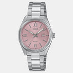 Enticer Women Quartz Pink Dial Analog Stainless Steel Watch A2360