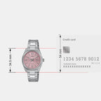 Enticer Women Quartz Pink Dial Analog Stainless Steel Watch A2360