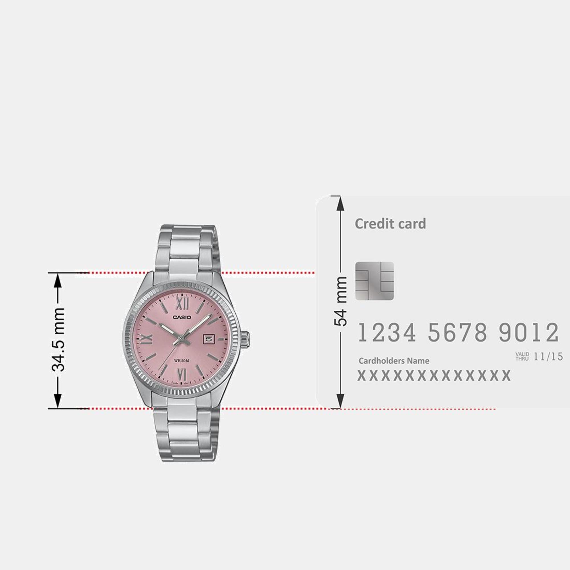 Enticer Women Quartz Pink Dial Analog Stainless Steel Watch A2360