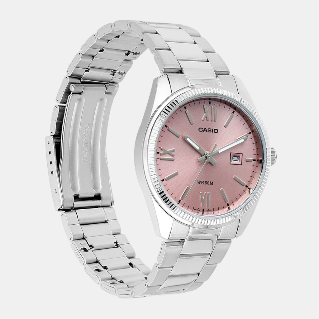 Enticer Women Quartz Pink Dial Analog Stainless Steel Watch A2360