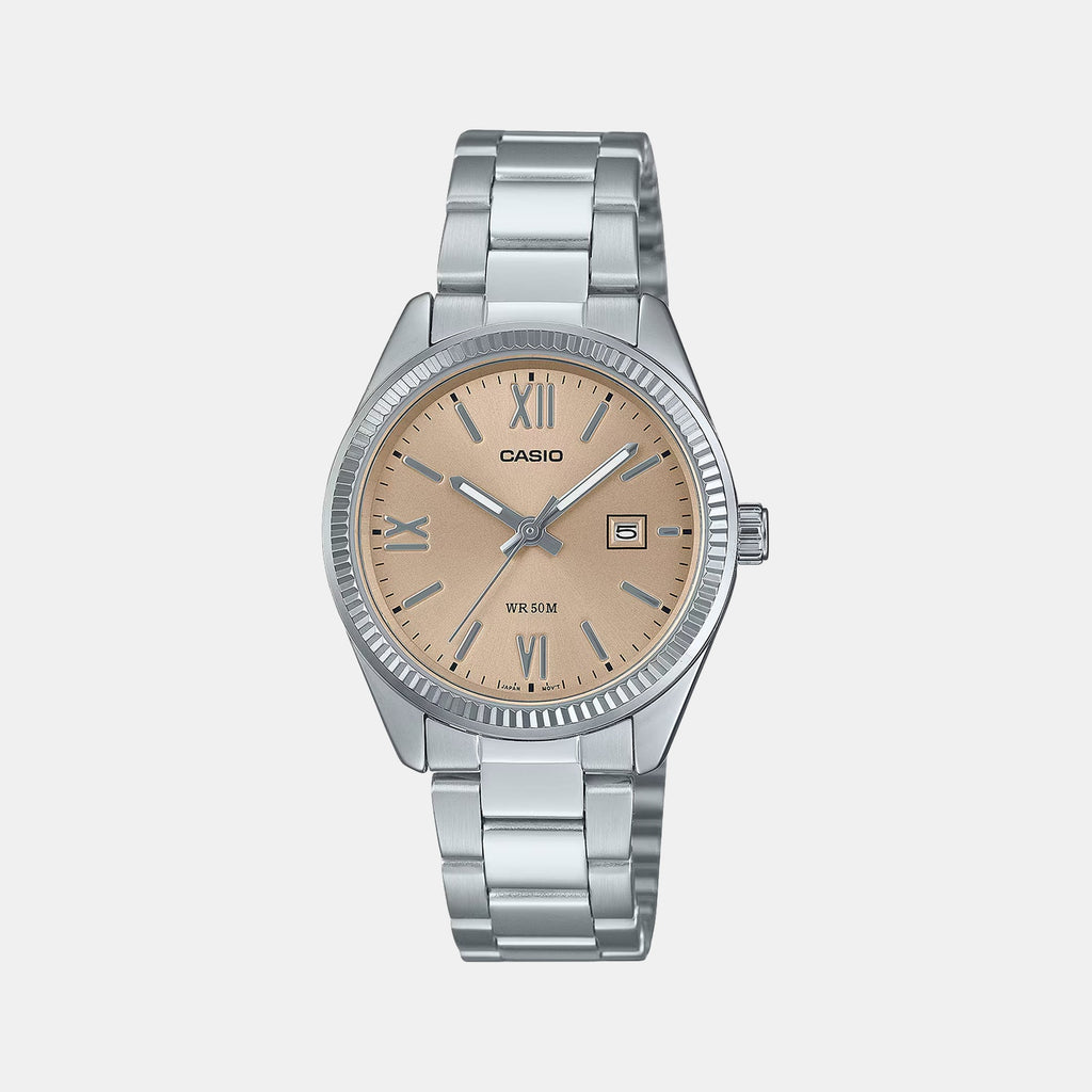 Enticer Women Quartz Beige Dial Analog Stainless Steel Watch A2361