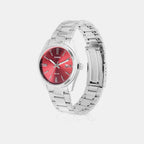 Enticer Men Quartz Red Dial Analog Stainless Steel Watch A2367