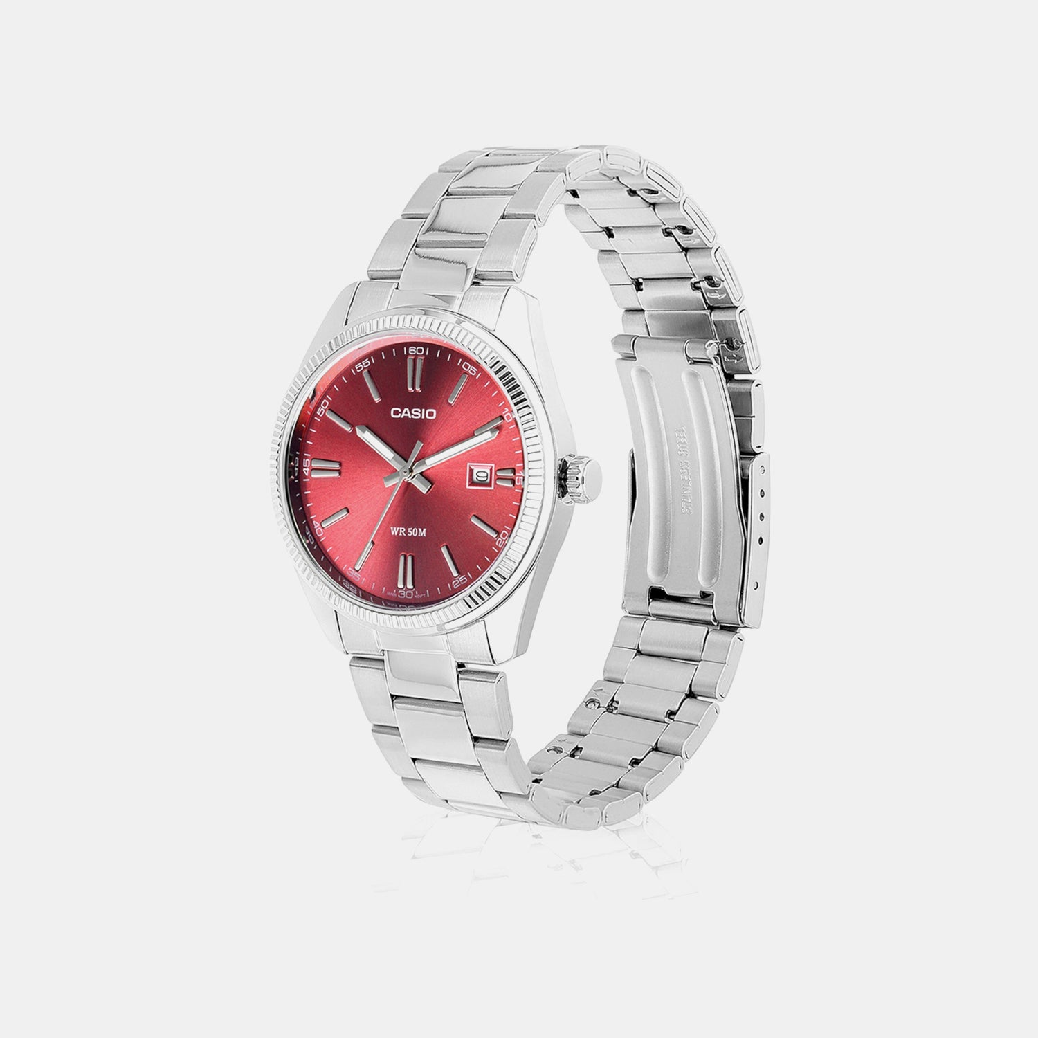 Enticer Men Quartz Red Dial Analog Stainless Steel Watch A2367