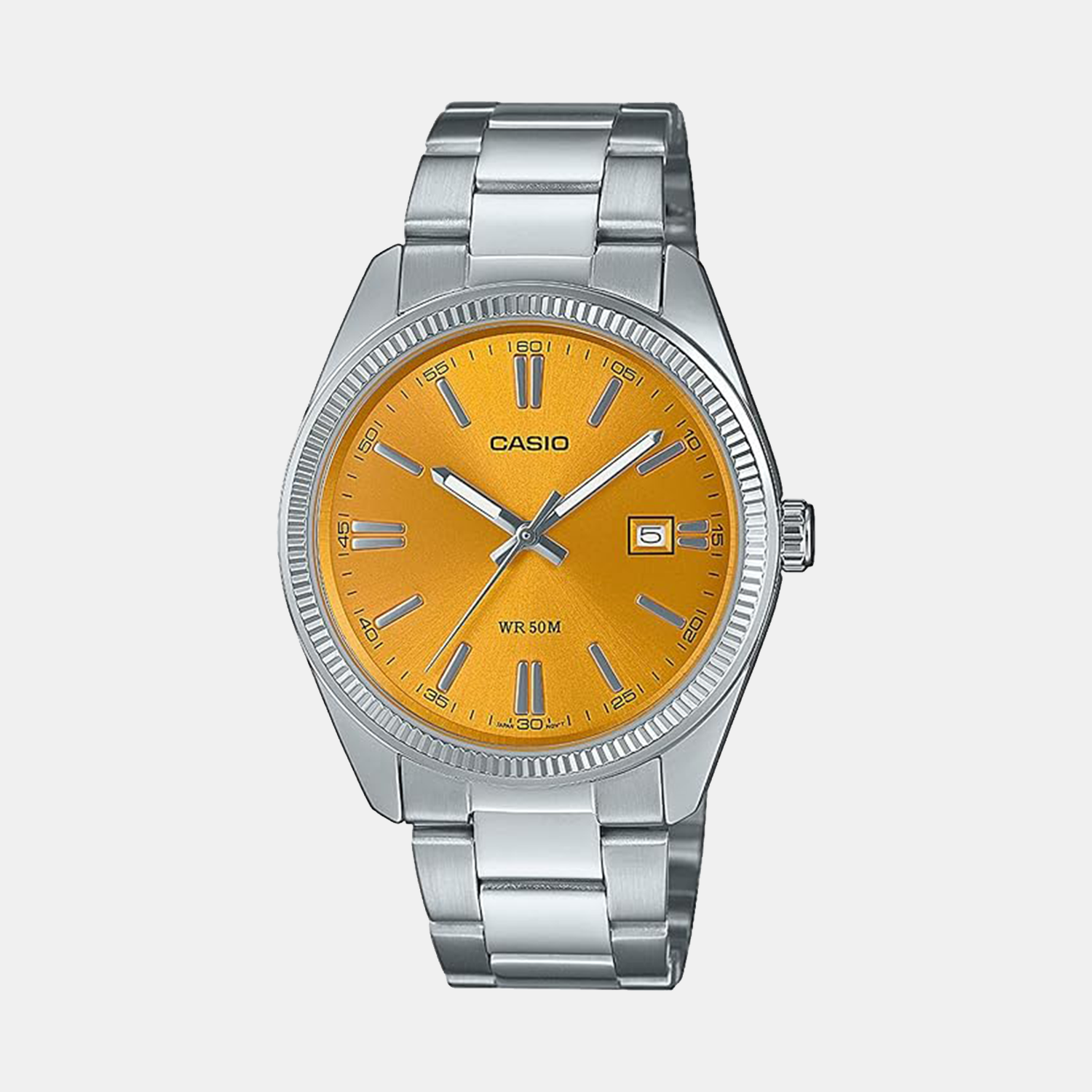 Enticer Men Yellow Dial Analog Stainless Steel Watch MTP-1302PD-9AVEF - A2369