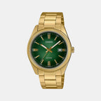 Enticer Men Quartz Green Dial Analog Stainless Steel Watch A2374