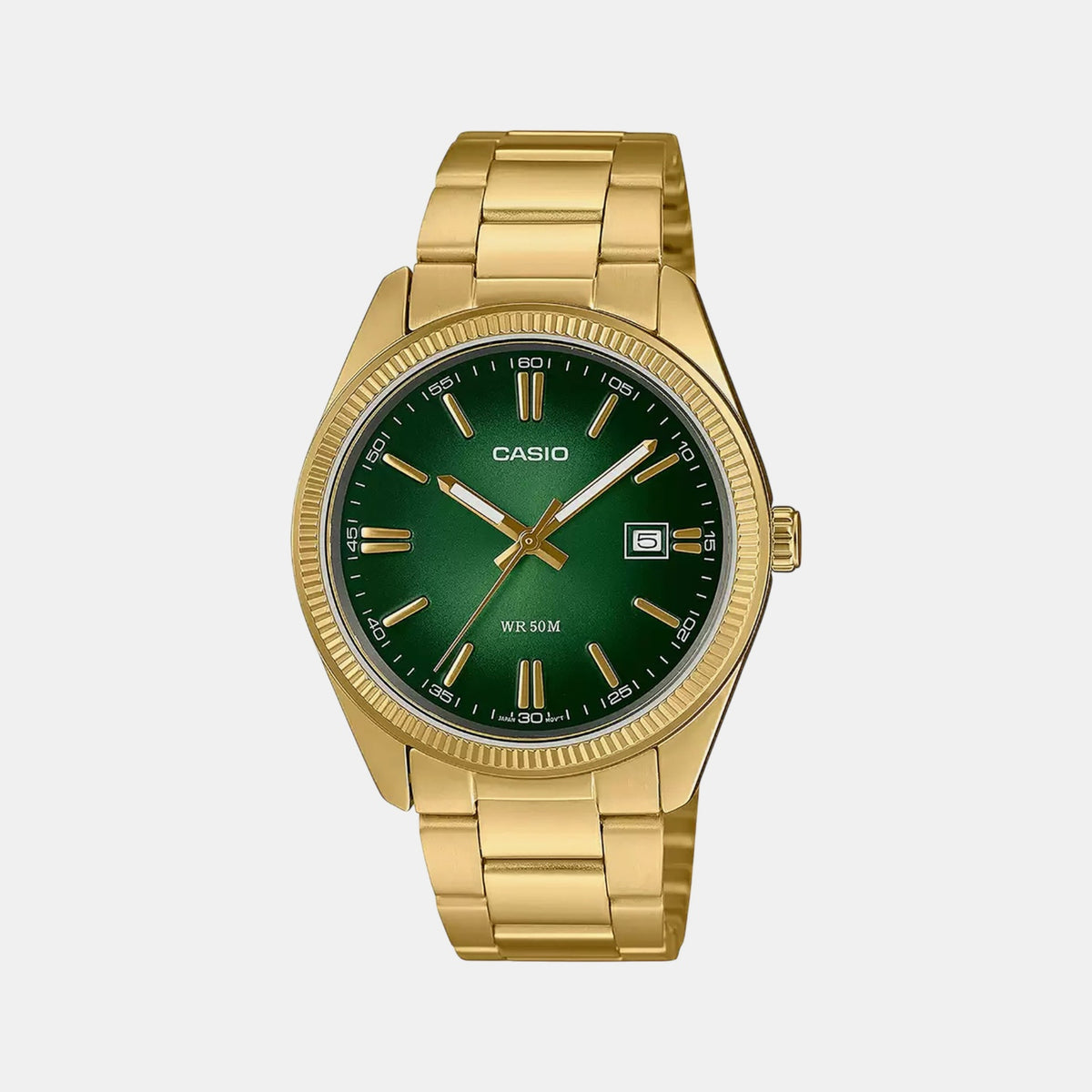 Enticer Men Quartz Green Dial Analog Stainless Steel Watch A2374
