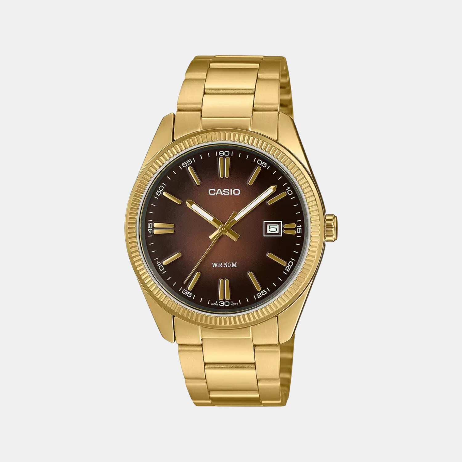 Enticer Men Quartz Brown Dial Analog Stainless Steel Watch A2375