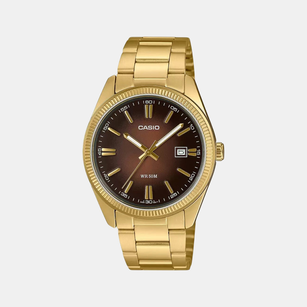 Enticer Men Quartz Brown Dial Analog Stainless Steel Watch A2375