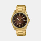 Enticer Men Quartz Brown Dial Analog Stainless Steel Watch A2375